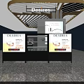 Modern Retail Display Shelves With Desires Brand Products And Glass Showcases In Store