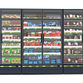 Supermarket Freezer Display With Well Stocked Various Frozen Foods And Organized Shelves