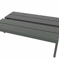 Modern Minimalist Bench In Gray And Green With Slim Metal Legs And Flat Seat