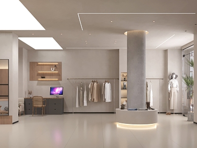 Clothing Store Clothing Storefront Beauty Nail Shop Hanger Exhibition Hall Display Rack 3d model