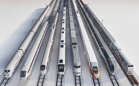 train high-speed rail train maglev train subway 3d model