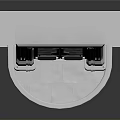 White Architectural 3D Model With Grille Design And Circular Base Structure
