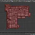 Medieval Stone Architectural Structure with Stacked Masonry Blocks and Fortress Design