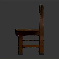 Vintage Wooden Chair With Worn Texture Simple Design And Solid Wooden Legs