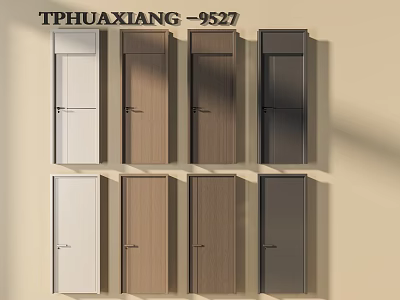 TPHUAXIANG 9527 Hinged Doors Display With Various Colors And Wood Grain Finishes 3d model