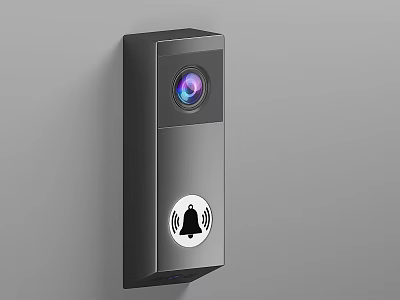 Projection Monitoring Device With Wall Mounted Camera And Integrated Bell Icon 3d model