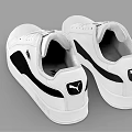 PUMA White Casual Shoes With Black Logo And Classic Stylish Design