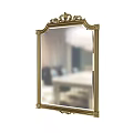 Gold Ornate Frame Decorative Mirror With Intricate Carvings For Elegant Interior Design