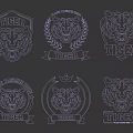 Golden Tiger Head Emblem Design Animal Wall Decor for Home Decoration