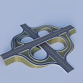 Modern Interchange Bridge With Multiple Loops And Crossing Traffic Lanes