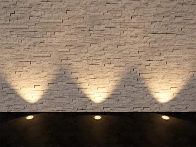 Elegant Chandelier Casting Warm Light Shadows On Gray Brick Wall Interior 3d model