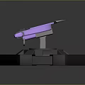 3D Model Purple Bow Weapon With Silver Components On Black Base Stand 3d model