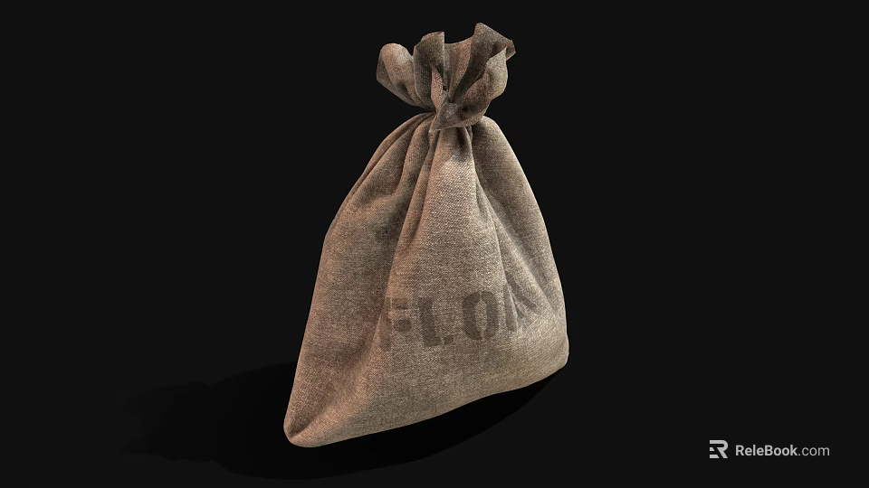 Gray Fabric Storage Basket with Drawstring Closure for Organizing Home Living Room Bedroom Closet 3d model 