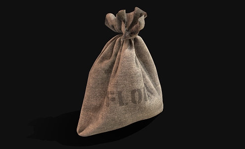 Sack storage bag hemp rope bag cartoon sack cotton sack 3d model