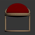 Modern Leisure Chair With Red Velvet Cushion And Golden Frame