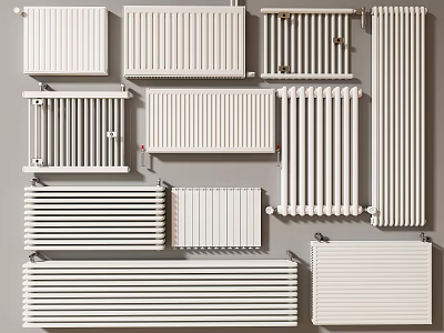 Different Styles Of White Radiators For Home Heating And Interior Decoration 3d model