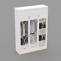 White Modern Wardrobe With Glass Doors Decorative Patterns And Hanging Clothes Storage