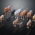 Colorful Wild Animal Figurines Collection Featuring Lions Tigers and Leopards