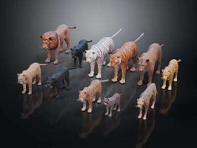 Modern animals, beasts, cats 3d model Modern animals, beasts, cats 3d model