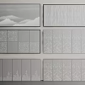 Modern Building Exterior Wall Design With Various Gray Textures And Patterns 3d model