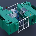 Green Industrial Equipment With Transparent Safety Doors And Automated Processing Structure 3d model