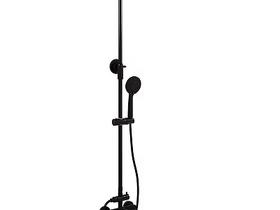 Black Adjustable Shower Head With Handheld Spray And Wall Mounted Structure 3d model