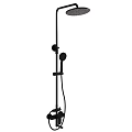Black Adjustable Shower Head With Handheld Spray And Wall Mounted Structure 3d model