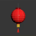 Traditional Chinese Red Paper Lantern With Hanging String And Yellow Tassel