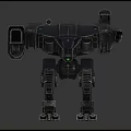 Futuristic Mechanical Robot With Metallic Armor Weapon Arm And Detailed Legs