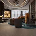 Modern Beauty Salon Reception Area With Sofas Decorative Plants And Stone Wall