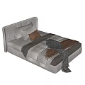Modern Single Bed With Simple Headboard Comfortable Pillows And Soft Blanket