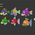 Modern game character bionic robot fish robot fish freshwater fish 3d model