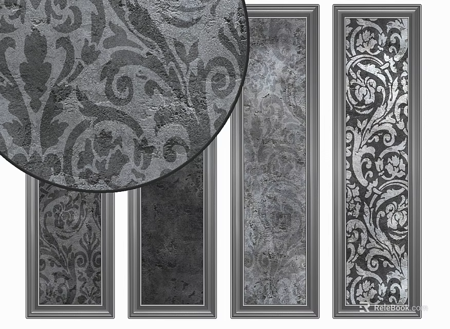Decorative Architectural Components With Intricate Floral Patterns And Ornate Designs 3d model