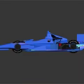 Two Shiny Streamlined Race Cars With Blue Purple Exterior Displayed Side By Side