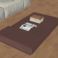 Modern coffee table square coffee table 3d model