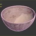 Carved Ceramic Bowl With Traditional Red Floral Patterns And Intricate Surface Details