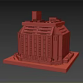 Industrial Facility Model With Multi Level Gray Structure Top Equipment And Bottom Railings