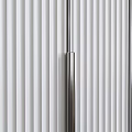 Modern Minimalist Wardrobe With Vertical Striped Design And Sleek Metal Handles