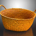 Handwoven Natural Wicker Basket With Two Handles For Household Storage