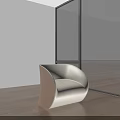 Modern White Single Seater Sofa With Curved Design By Large Windows And Sea View