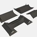 Traditional Chinese Architecture Roof Components With Curved Eaves And Tile Structures 3d model