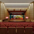 Central China Normal University Concert Hall Interior With Red Seats Stage And Large Screen