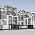 Modern Multi story Townhouse Exterior Design With Geometric Facade And Balconies
