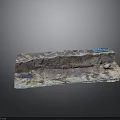 Geological Rock Specimen With Worn Surface Blue Label And Measurement Marks