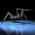 Smart Machine Advanced Spider Like Mechanical Structure With Purple Silver Legs 3d model