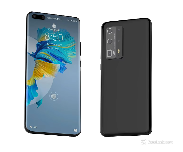 Contemporary Smartphones With Colorful Screen Wallpaper And Black Rear Camera Setup 3d model 