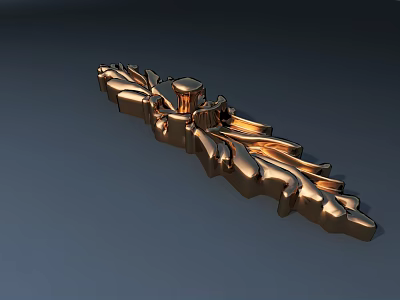 Decorative Golden Metallic Component For Road Infrastructure Decoration 3d model