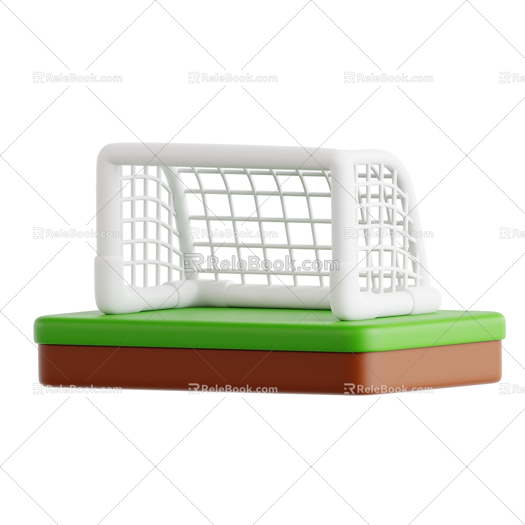 Modern football gate football field cartoon football gate 3d model