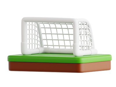 Modern football gate football field cartoon football gate 3d model