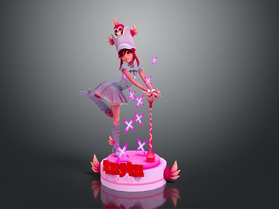 Modern Game Character Female Elf Cartoon Witch Magic Witch Magic Girl 3d model